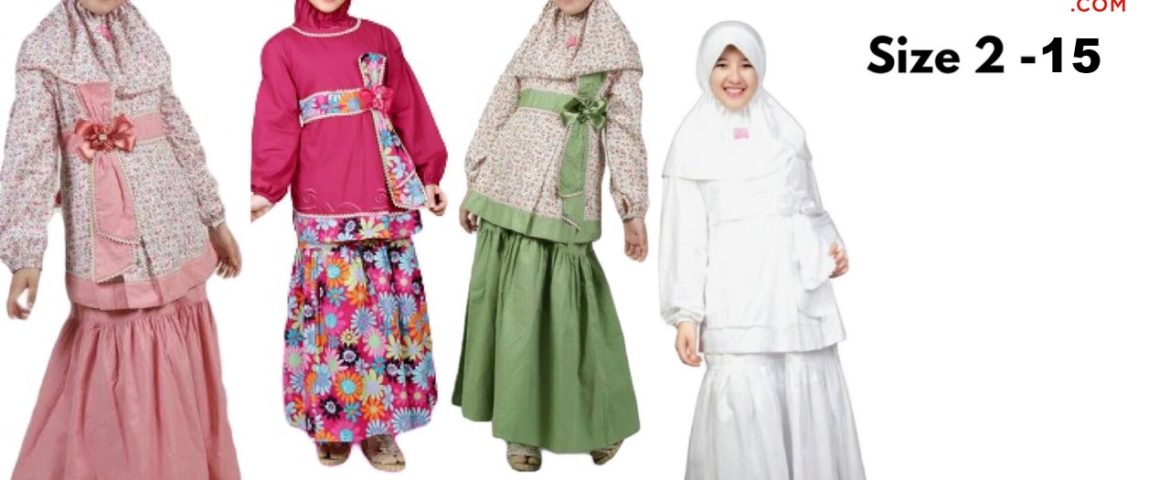 Baju Muslim Untuk Anak Usia 2-15 Tahun Perempuan